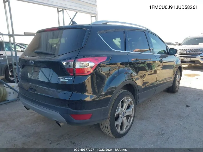 2018 Ford Escape Titanium VIN: 1FMCU0J91JUD58261 Lot: 40677327