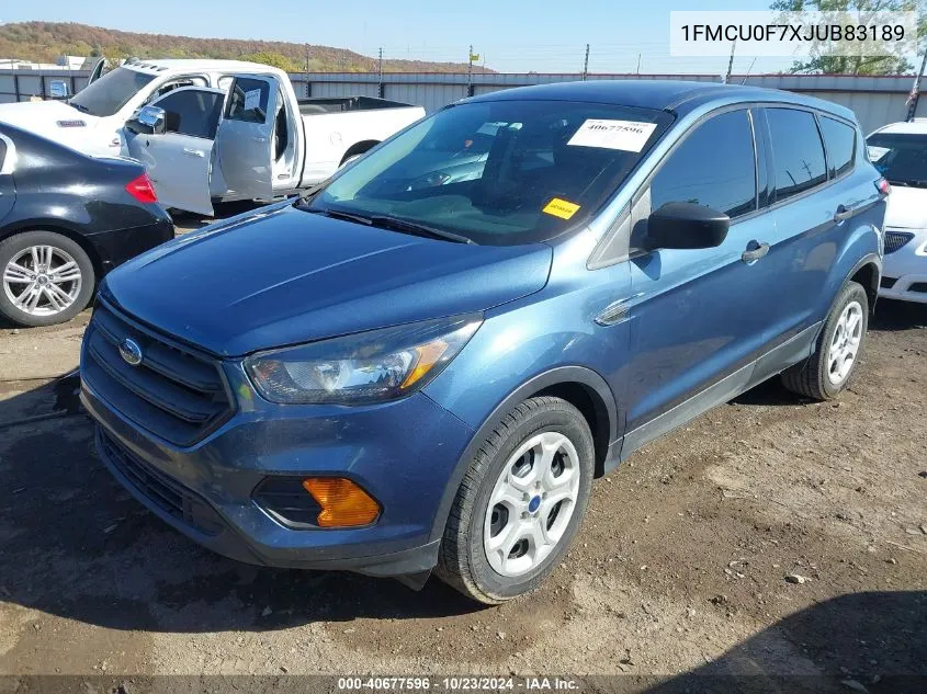 2018 Ford Escape S VIN: 1FMCU0F7XJUB83189 Lot: 40677596