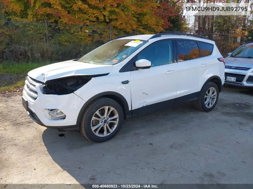 2018 Ford Escape Sel VIN: 1FMCU9HD9JUB92795 Lot: 40680923