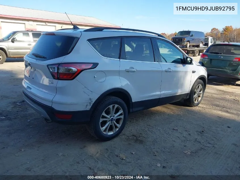 2018 Ford Escape Sel VIN: 1FMCU9HD9JUB92795 Lot: 40680923