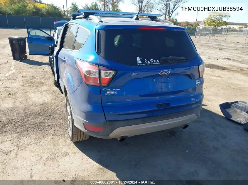 2018 Ford Escape Sel VIN: 1FMCU0HDXJUB38594 Lot: 40682381