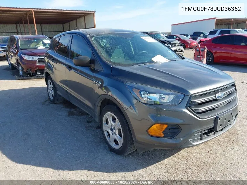 2018 Ford Escape S VIN: 1FMCU0F78JUD36362 Lot: 40686653