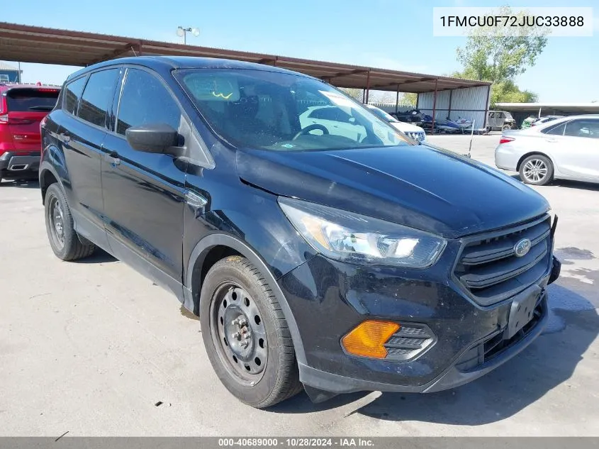 2018 Ford Escape S VIN: 1FMCU0F72JUC33888 Lot: 40689000