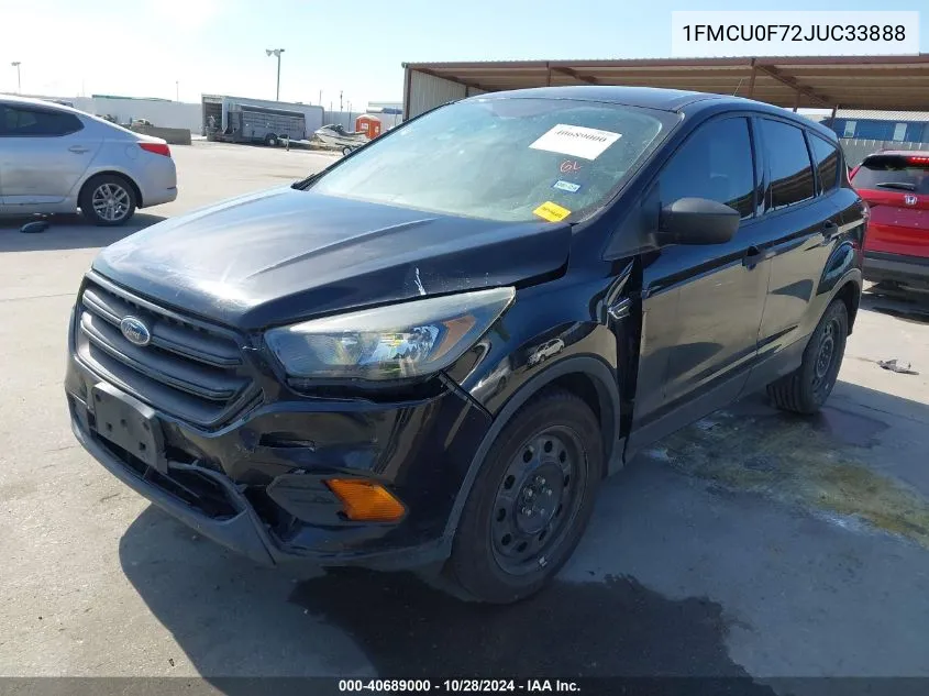 2018 Ford Escape S VIN: 1FMCU0F72JUC33888 Lot: 40689000