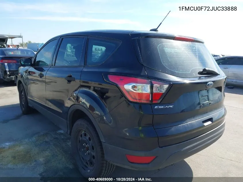 2018 Ford Escape S VIN: 1FMCU0F72JUC33888 Lot: 40689000