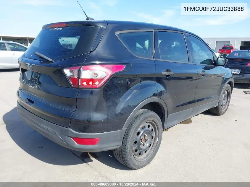 2018 Ford Escape S VIN: 1FMCU0F72JUC33888 Lot: 40689000