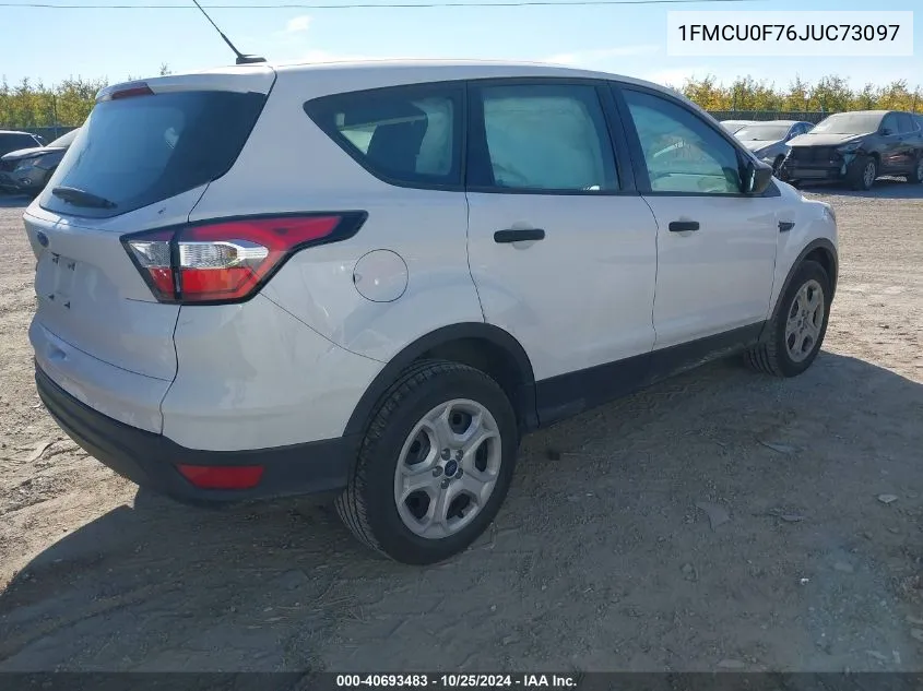 2018 Ford Escape S VIN: 1FMCU0F76JUC73097 Lot: 40693483