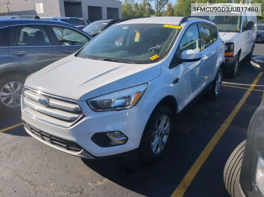 2018 Ford Escape Se VIN: 1FMCU9GD3JUB17480 Lot: 40697166