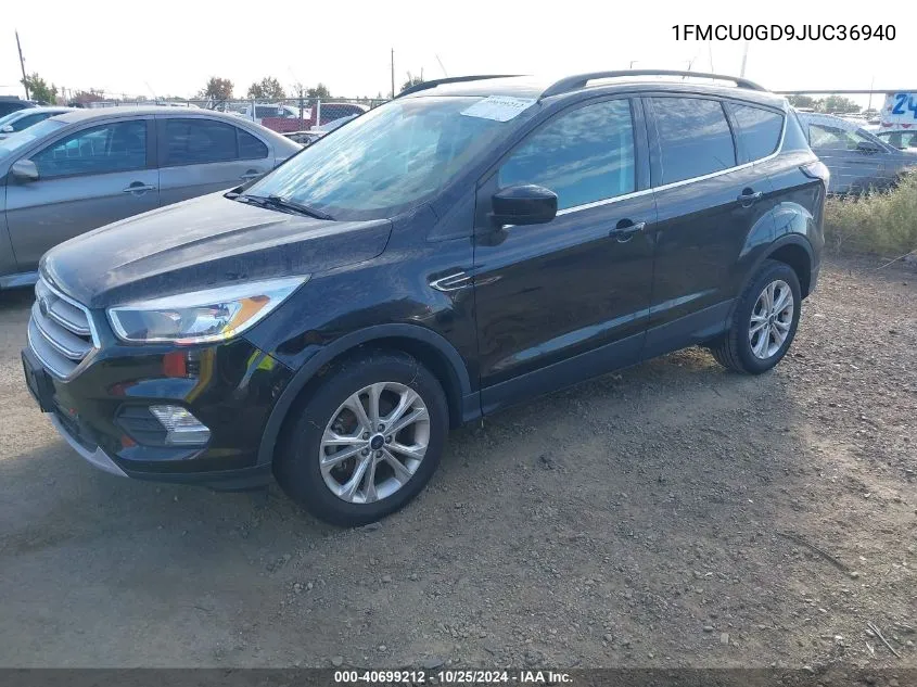 2018 Ford Escape Se VIN: 1FMCU0GD9JUC36940 Lot: 40699212