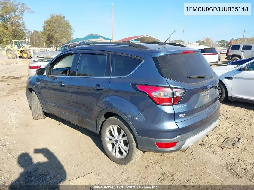 2018 Ford Escape Se VIN: 1FMCU0GD3JUB35148 Lot: 40699450