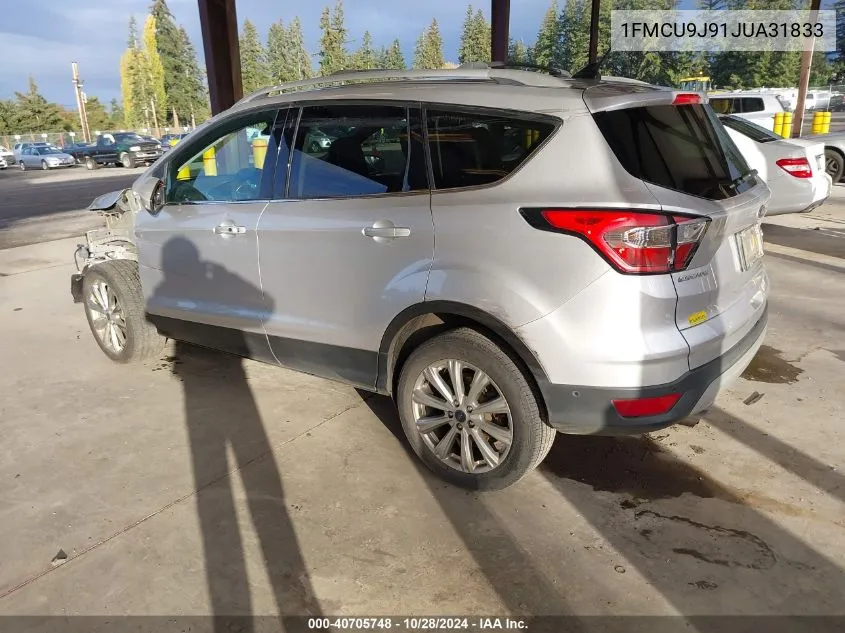 2018 Ford Escape Titanium VIN: 1FMCU9J91JUA31833 Lot: 40705748