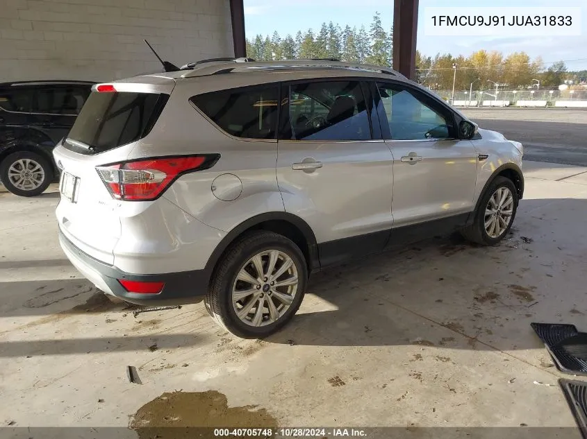 2018 Ford Escape Titanium VIN: 1FMCU9J91JUA31833 Lot: 40705748