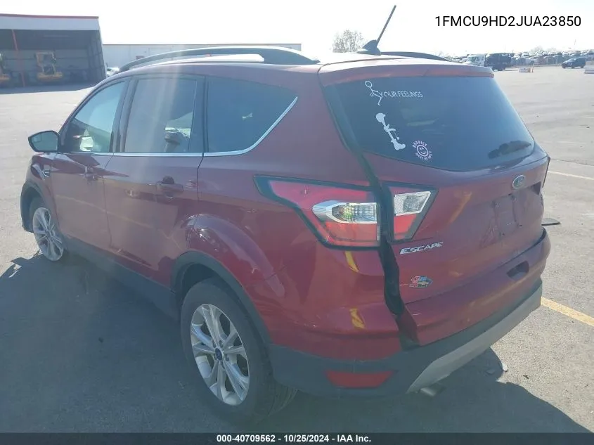 2018 Ford Escape Sel VIN: 1FMCU9HD2JUA23850 Lot: 40709562