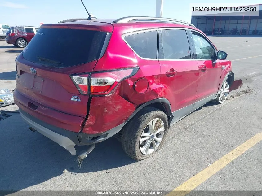 2018 Ford Escape Sel VIN: 1FMCU9HD2JUA23850 Lot: 40709562