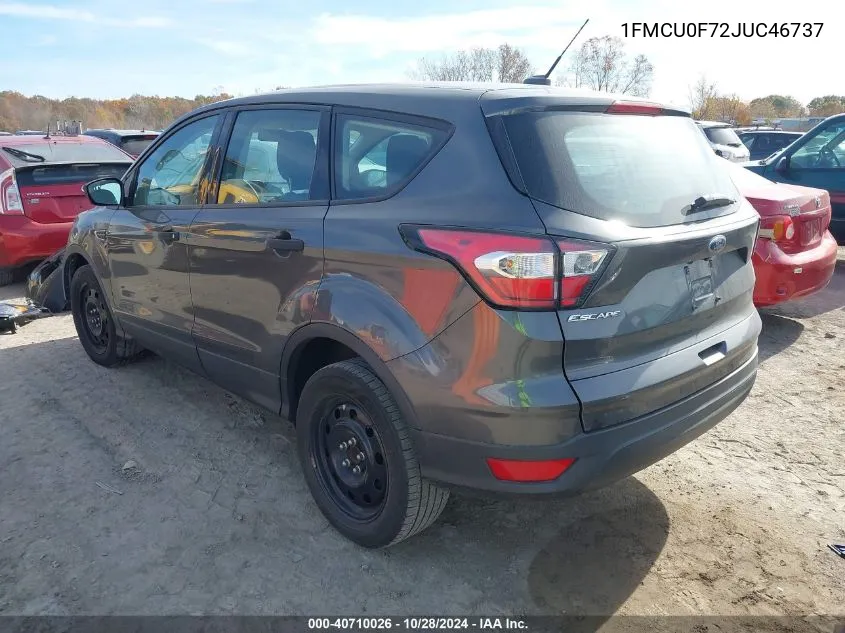 2018 Ford Escape S VIN: 1FMCU0F72JUC46737 Lot: 40710026