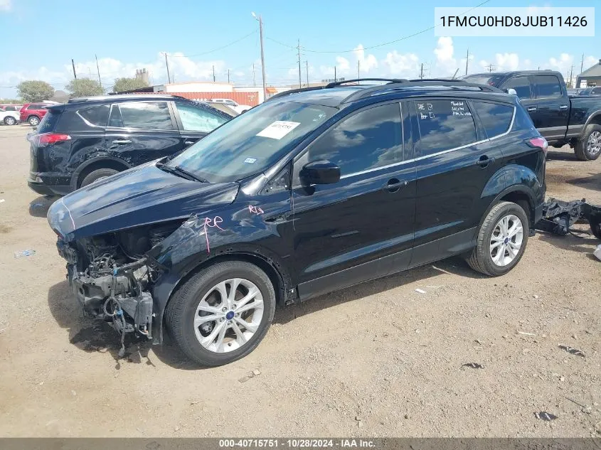 2018 Ford Escape Sel VIN: 1FMCU0HD8JUB11426 Lot: 40715751