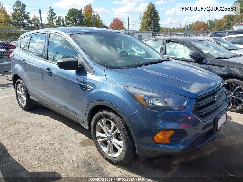 2018 Ford Escape S VIN: 1FMCU0F72JUC25581 Lot: 40721957