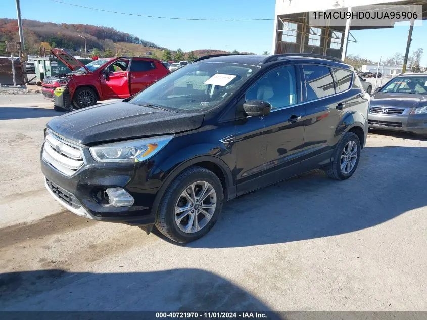 2018 Ford Escape Sel VIN: 1FMCU9HD0JUA95906 Lot: 40721970