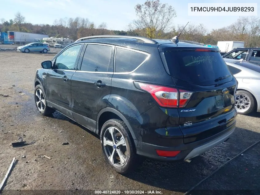 2018 Ford Escape Sel VIN: 1FMCU9HD4JUB98293 Lot: 40724820