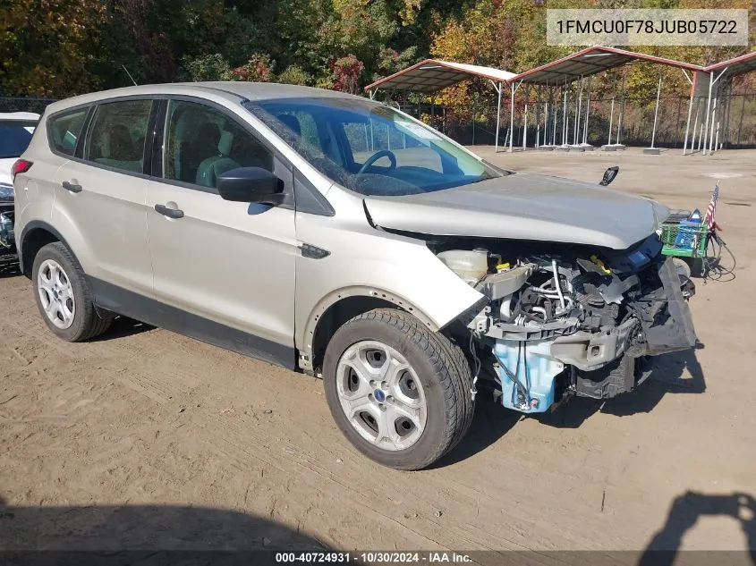 2018 Ford Escape S VIN: 1FMCU0F78JUB05722 Lot: 40724931