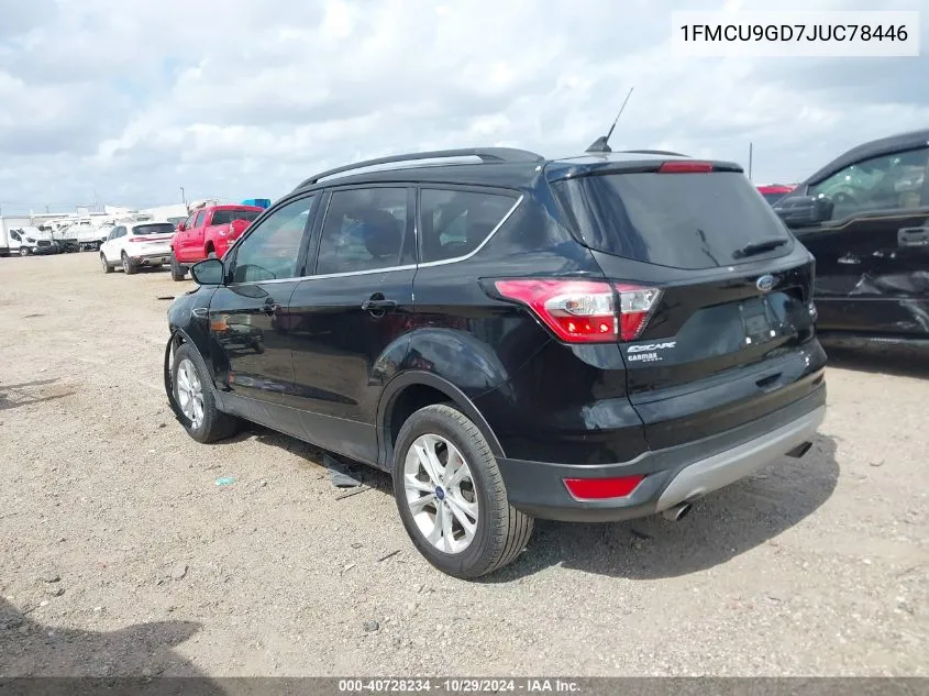 2018 Ford Escape Se VIN: 1FMCU9GD7JUC78446 Lot: 40728234