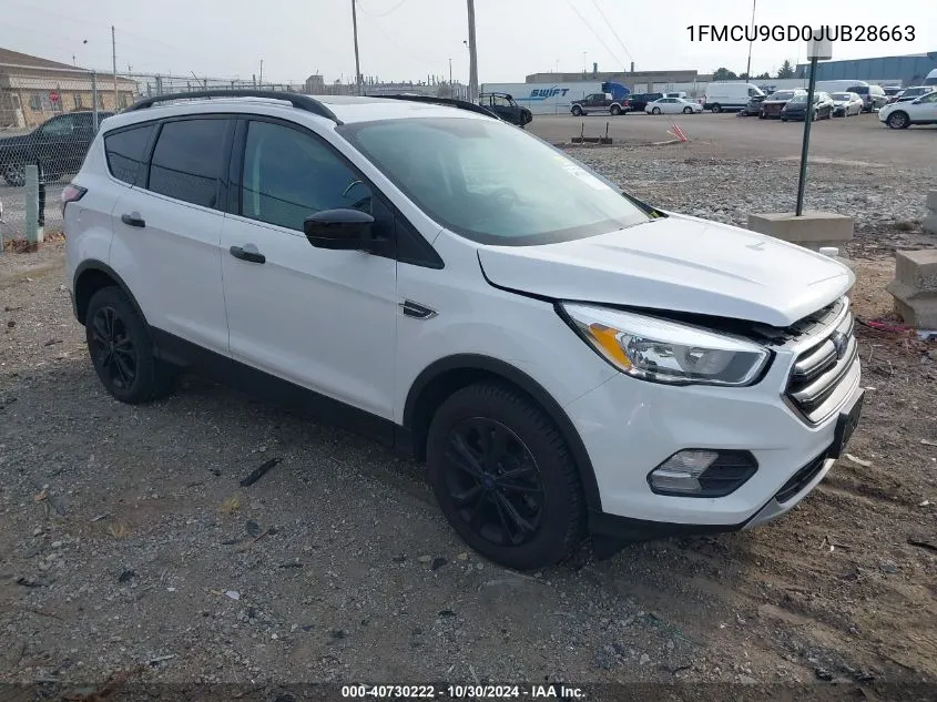 2018 Ford Escape Se VIN: 1FMCU9GD0JUB28663 Lot: 40730222