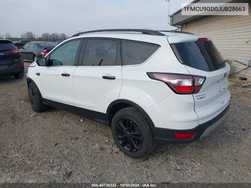 2018 Ford Escape Se VIN: 1FMCU9GD0JUB28663 Lot: 40730222