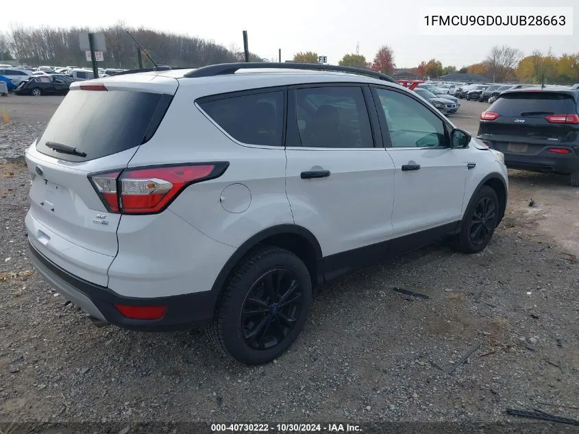 2018 Ford Escape Se VIN: 1FMCU9GD0JUB28663 Lot: 40730222