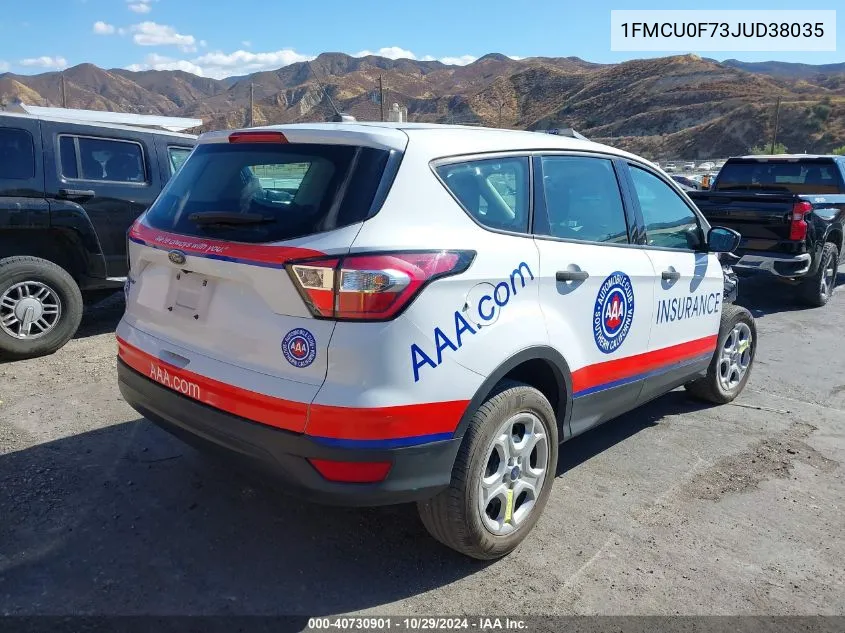 2018 Ford Escape S VIN: 1FMCU0F73JUD38035 Lot: 40730901