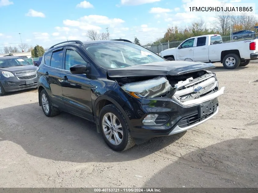 2018 Ford Escape Sel VIN: 1FMCU9HD1JUA18865 Lot: 40753721