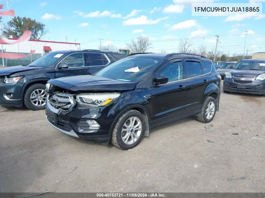 2018 Ford Escape Sel VIN: 1FMCU9HD1JUA18865 Lot: 40753721