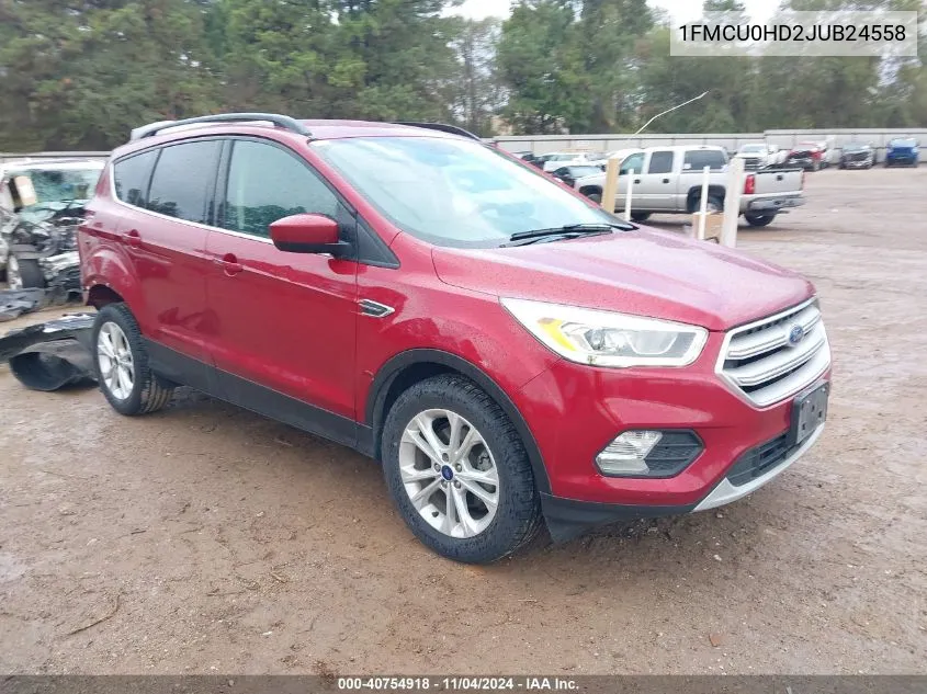 2018 Ford Escape Sel VIN: 1FMCU0HD2JUB24558 Lot: 40754918