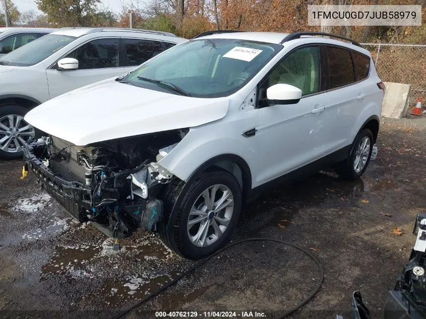 2018 Ford Escape Se VIN: 1FMCU0GD7JUB58979 Lot: 40762129