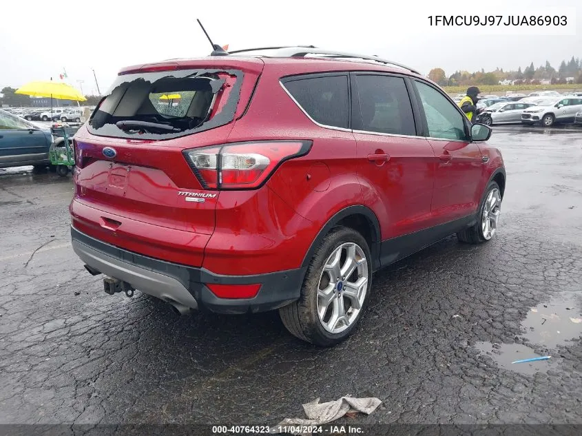 2018 Ford Escape Titanium VIN: 1FMCU9J97JUA86903 Lot: 40764323