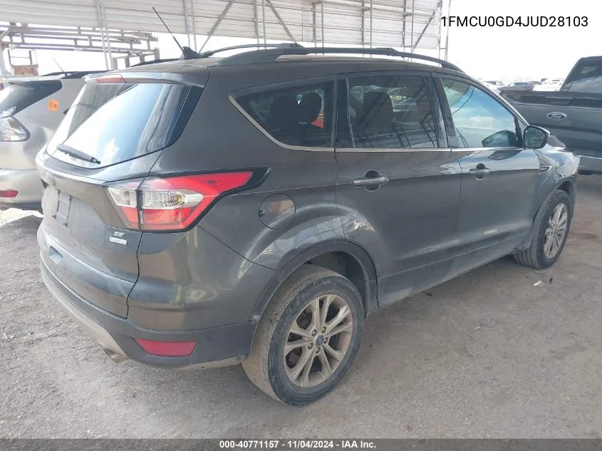 2018 Ford Escape Se VIN: 1FMCU0GD4JUD28103 Lot: 40771157