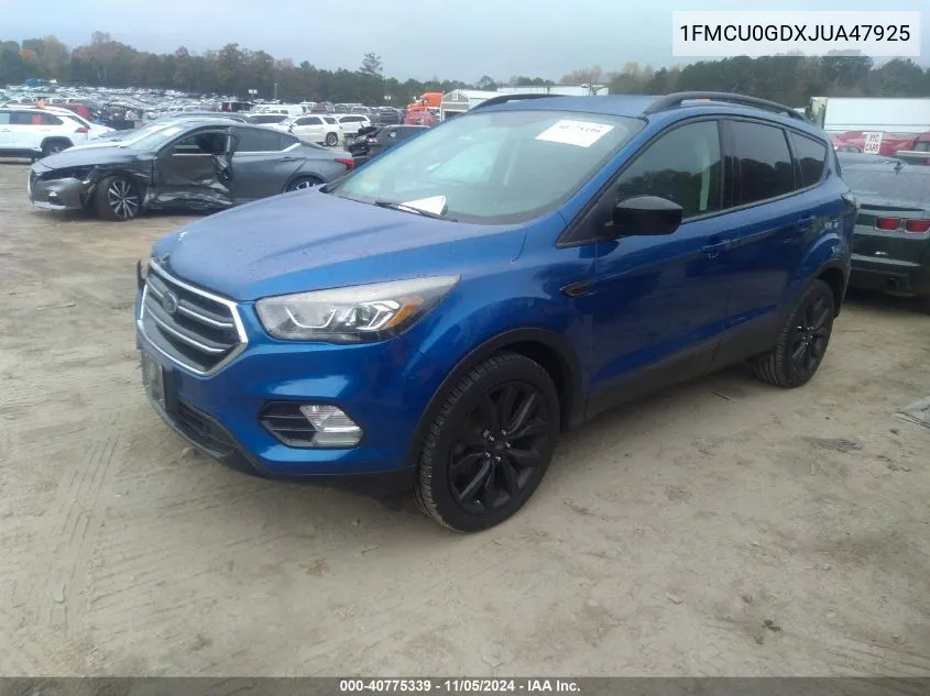 2018 Ford Escape Se VIN: 1FMCU0GDXJUA47925 Lot: 40775339