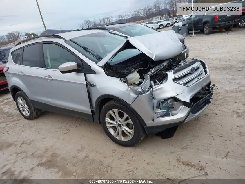 2018 Ford Escape Sel VIN: 1FMCU0HD1JUB03233 Lot: 40787265