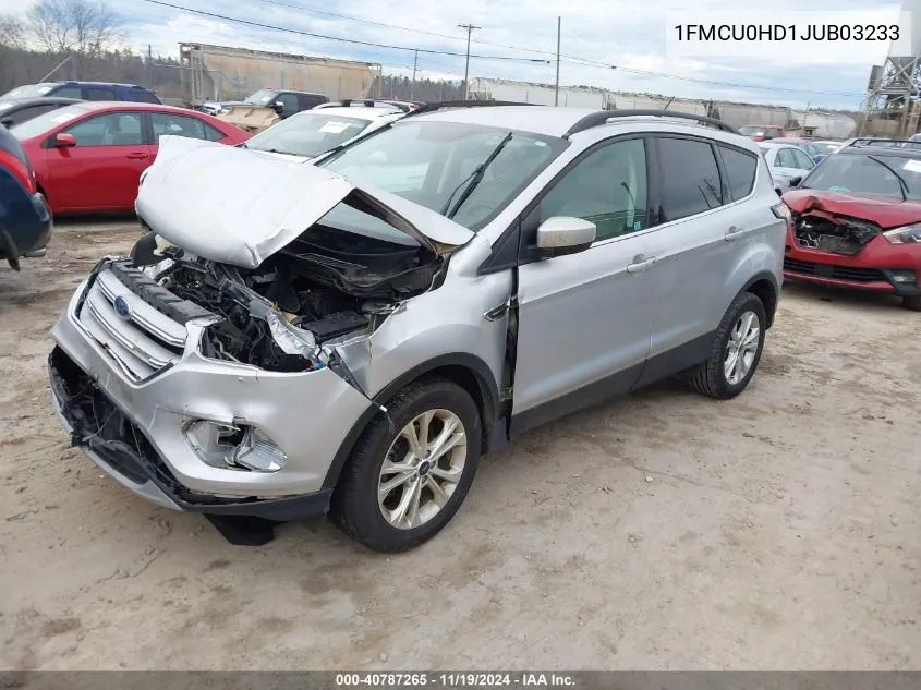 2018 Ford Escape Sel VIN: 1FMCU0HD1JUB03233 Lot: 40787265