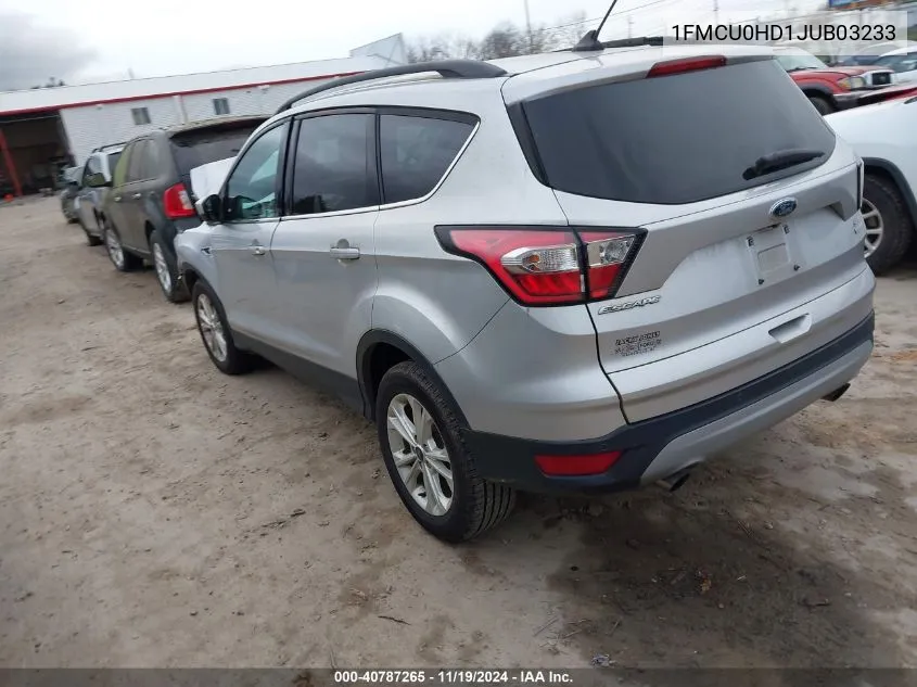 2018 Ford Escape Sel VIN: 1FMCU0HD1JUB03233 Lot: 40787265