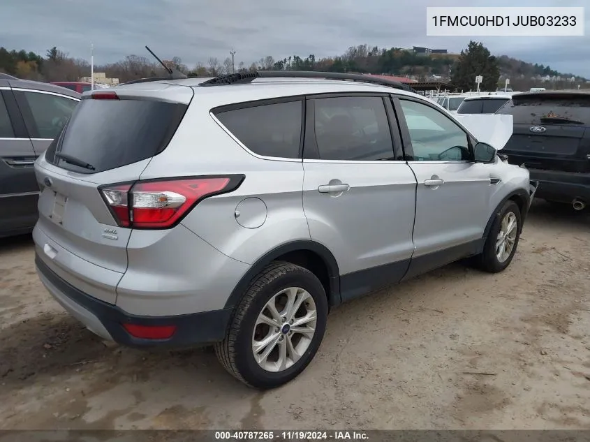 2018 Ford Escape Sel VIN: 1FMCU0HD1JUB03233 Lot: 40787265