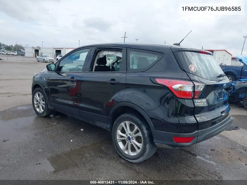 2018 Ford Escape S VIN: 1FMCU0F76JUB96585 Lot: 40813431