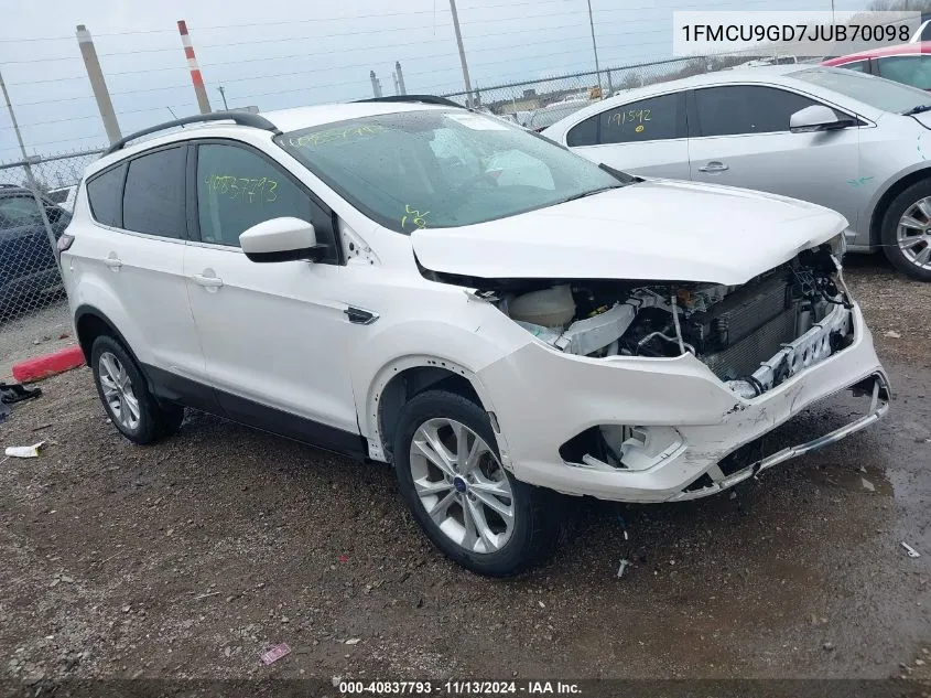 2018 Ford Escape Se VIN: 1FMCU9GD7JUB70098 Lot: 40837793