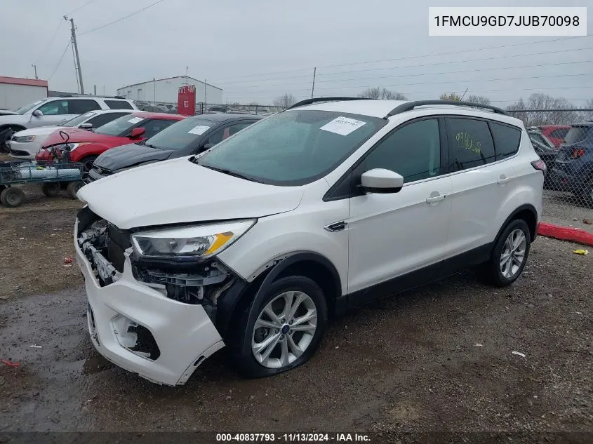 2018 Ford Escape Se VIN: 1FMCU9GD7JUB70098 Lot: 40837793