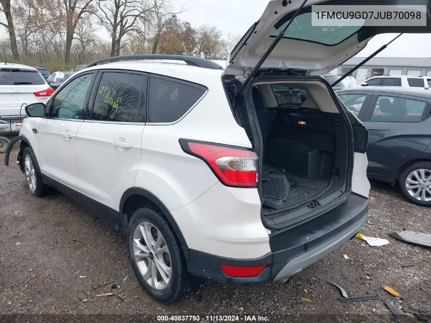 2018 Ford Escape Se VIN: 1FMCU9GD7JUB70098 Lot: 40837793