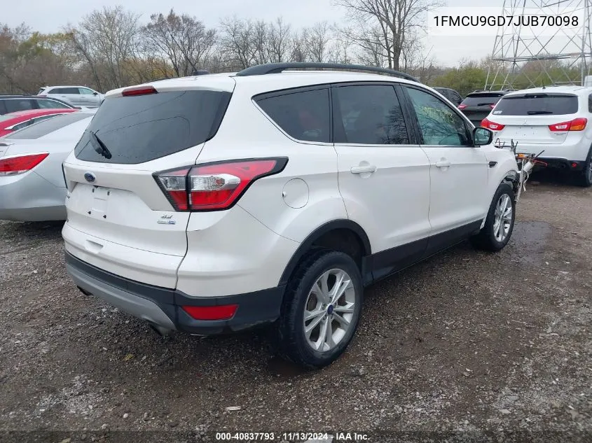 2018 Ford Escape Se VIN: 1FMCU9GD7JUB70098 Lot: 40837793