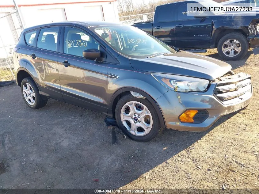 2018 Ford Escape S VIN: 1FMCU0F78JUA27233 Lot: 40847310