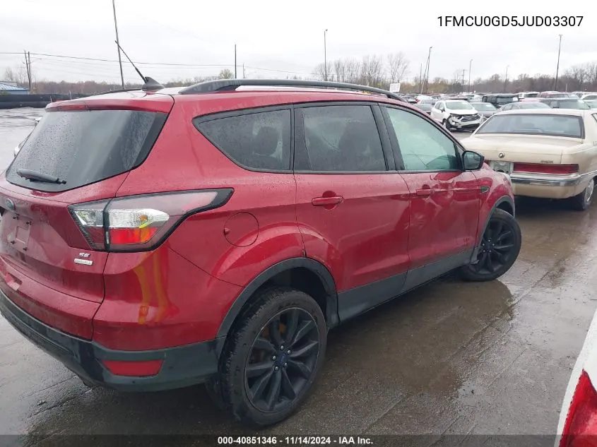 2018 Ford Escape Se VIN: 1FMCU0GD5JUD03307 Lot: 40851346