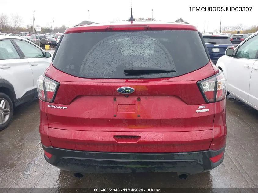 2018 Ford Escape Se VIN: 1FMCU0GD5JUD03307 Lot: 40851346