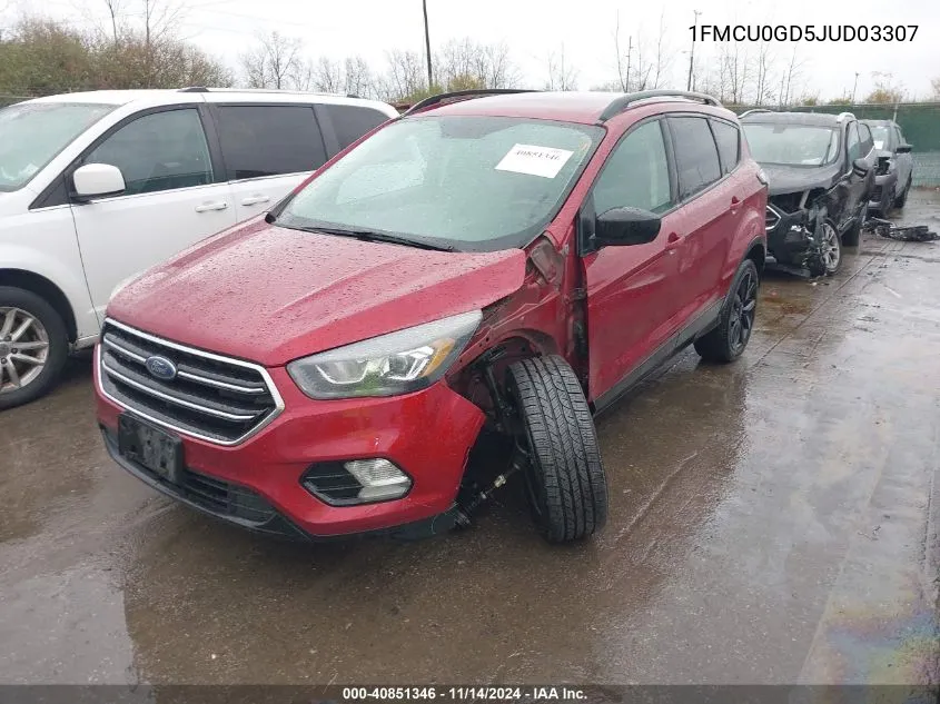 2018 Ford Escape Se VIN: 1FMCU0GD5JUD03307 Lot: 40851346