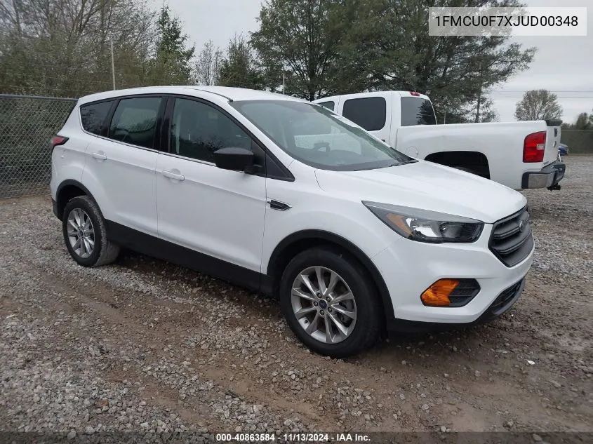 2018 Ford Escape S VIN: 1FMCU0F7XJUD00348 Lot: 40863584